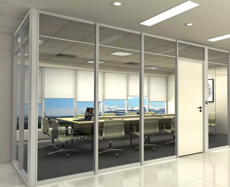 Алюминиевая стеклянная перегородка